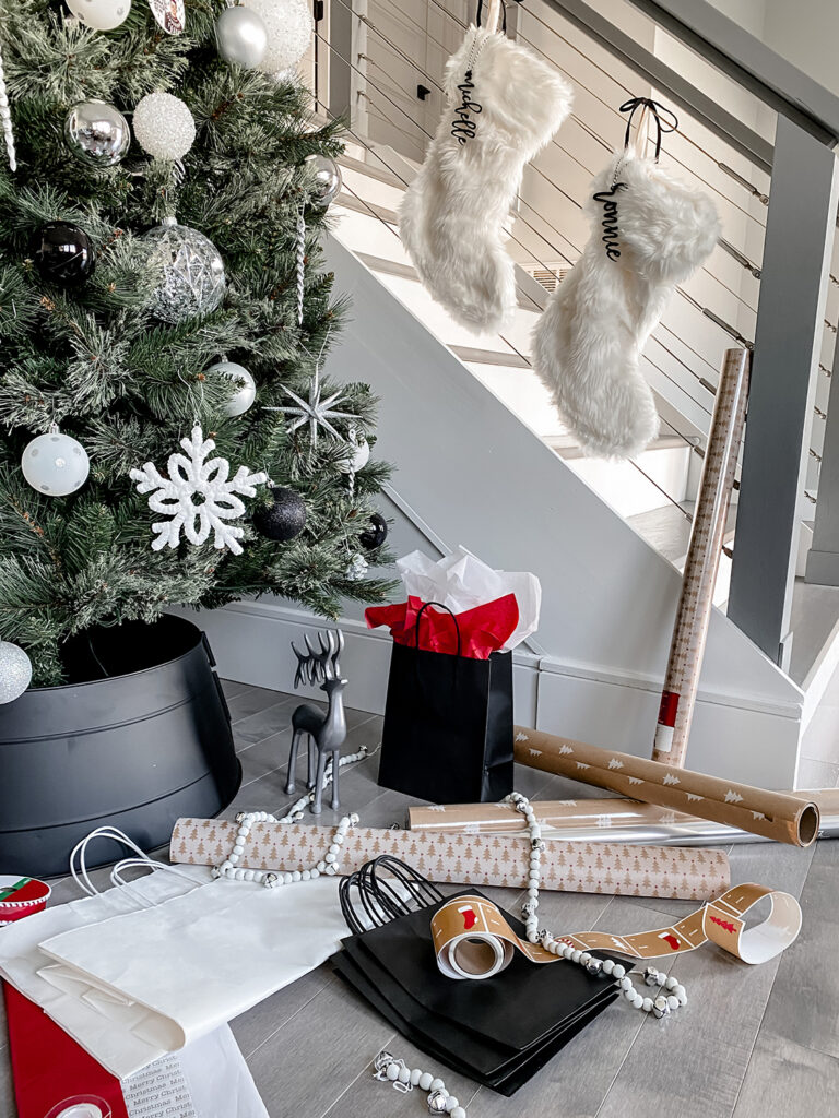 simple christmas wishlist tree gift wrapping stockings
