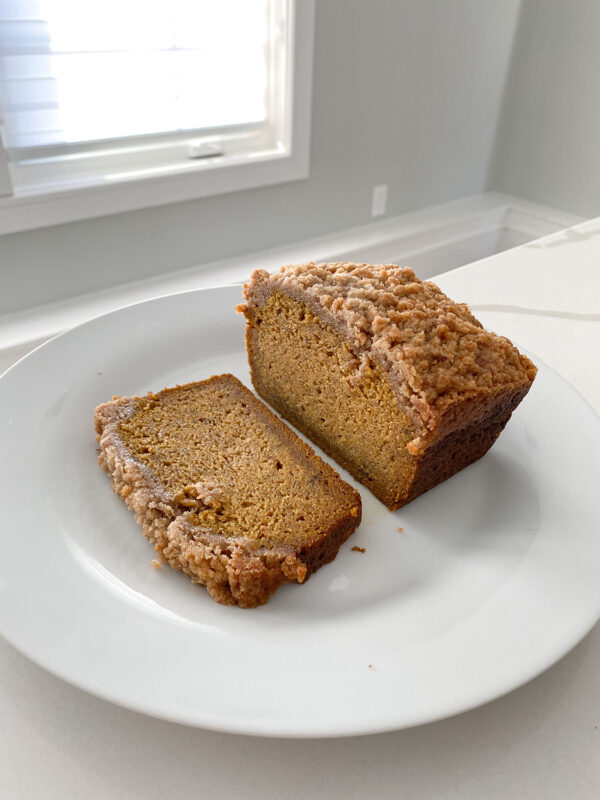 pumpkin banana bread andsimplethings counter white plate